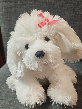 Victoria's Secret Vintage 2004  Molly . White Plush Puppy with Pink Bow